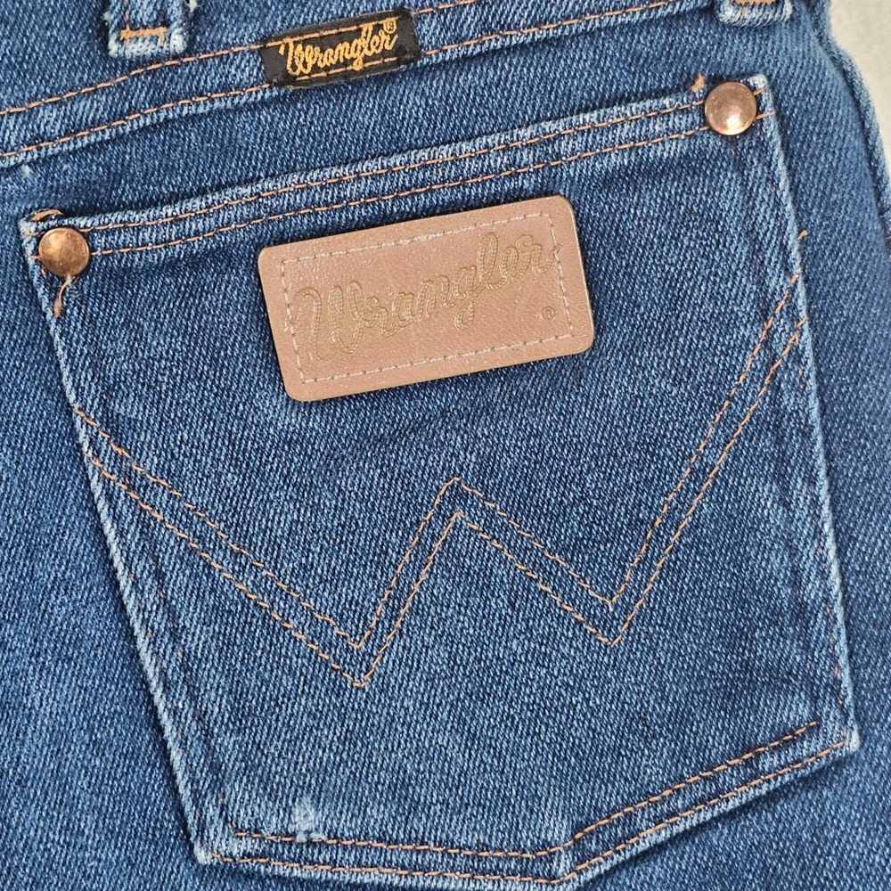 Vintage Wrangler Mens Straight Leg Jeans Blue Denim Made in USA 35x31 - Picture 8 of 9